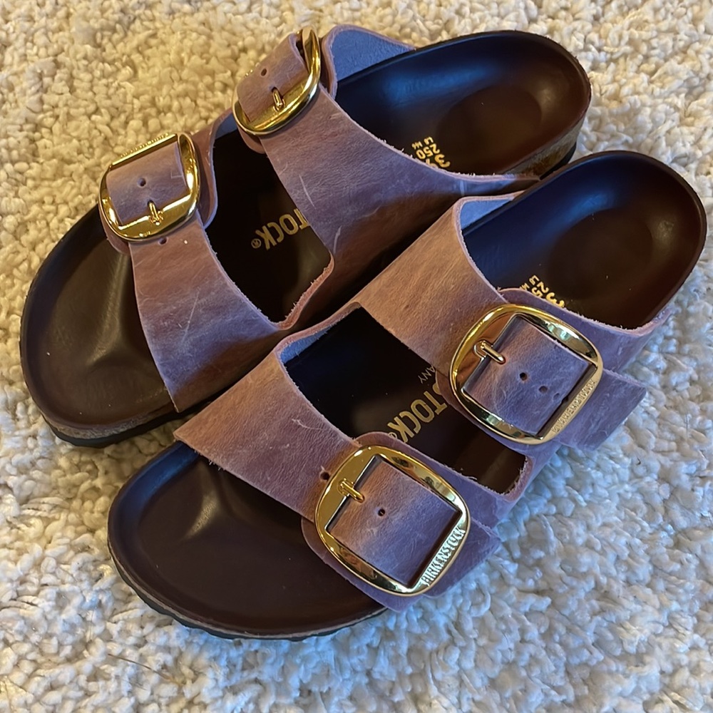 BIG BUCKLE BIRKENSTOCK ARIZONA LAVENDER BLUSH GOLD OILED LEATHER BRAND NEW 39/8 - Picture 3 of 11